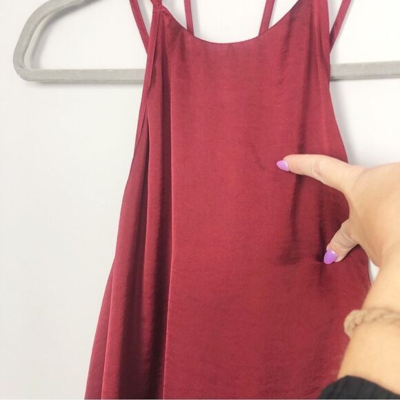 SHOW ME YOUR MUMU | Martini Burgundy Ruby Strappy Mini Dress Women’s Size Small - Picture 8 of 13